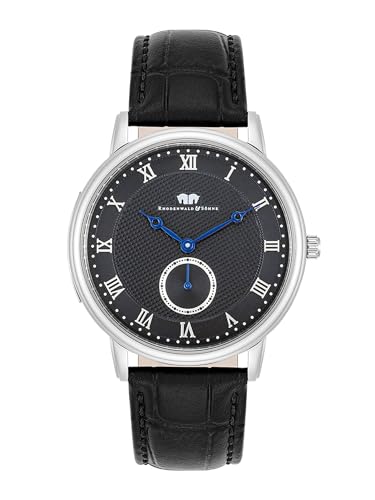 Rhodenwald & Söhne Herren Uhr analg Japan Quarzwerk mit Echtleder schwarz Armband 10010348 von Rhodenwald & Söhne