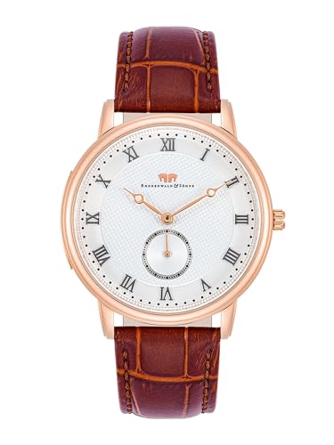 Rhodenwald & Söhne Herren Uhr analog Japan Quarzwerk mit Echtleder braun Armband 10010350 von Rhodenwald & Söhne