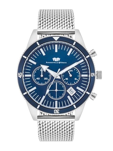 Rhodenwald & Söhne Herren Uhr analog Quarzwerk Chronograph mit Edelstahl Armband Silber blau 10010457 Rhodenwald & Söhne Herren Uhr analog Quarzwerk Chronograph mit Edelstahl Armband Silber blau 10010457 von Rhodenwald & Söhne