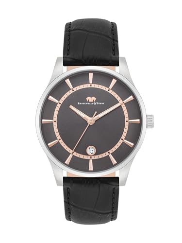Rhodenwald & Söhne Herren Uhr analog Quarzwerk mit Echtleder Armband schwarz 10010462 von Rhodenwald & Söhne