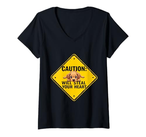 Damen Warnschild Rhodesian Ridgeback Lustiges Geschenk Ridgeback Welpe T-Shirt mit V-Ausschnitt Damen Warnschild Rhodesian Ridgeback Lustiges Geschenk Ridgeback Welpe T-Shirt mit V-Ausschnitt von Rhodesian Ridgeback Fun Designs