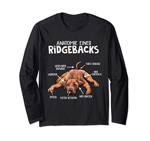 Anatomie Rhodesian Ridgeback Hund Geschenk Damen Herren Langarmshirt von Rhodesian Ridgeback Hund & Geschenke