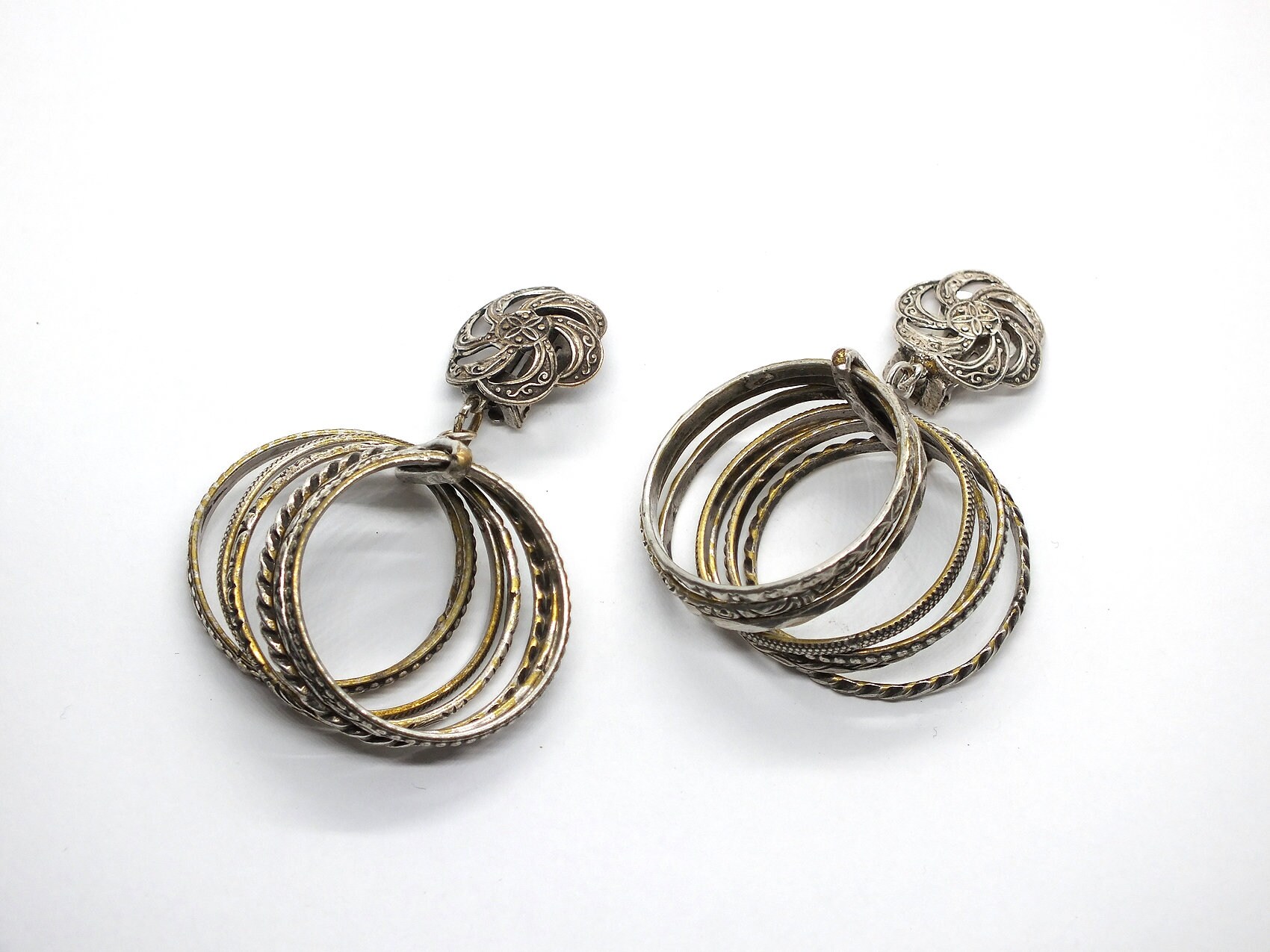 Clip On Ringe - Versilbertes Metall - 1950Er Jahre von Rhodons