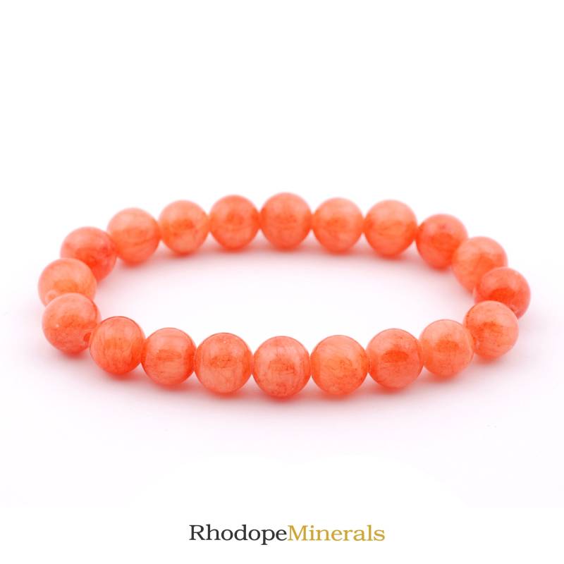 Dunkel Orange Jadeit Armband, Jade Armband 8 Mm, Kristall, Metaphysical Crystals, Geschenke, Kristalle, Steine, Felsen, Edelsteine von RhodopeMinerals
