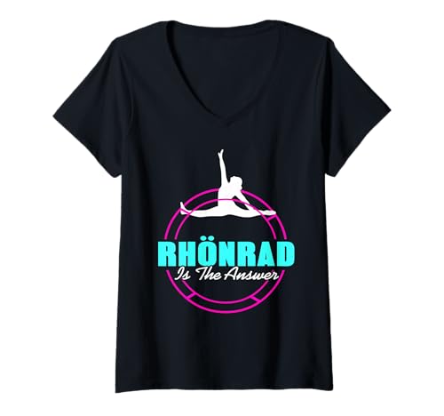 Damen Rhönrad Radturn Motivation und Leidenschaft T-Shirt mit V-Ausschnitt von Rhönrad Sportler Training Lifestyle
