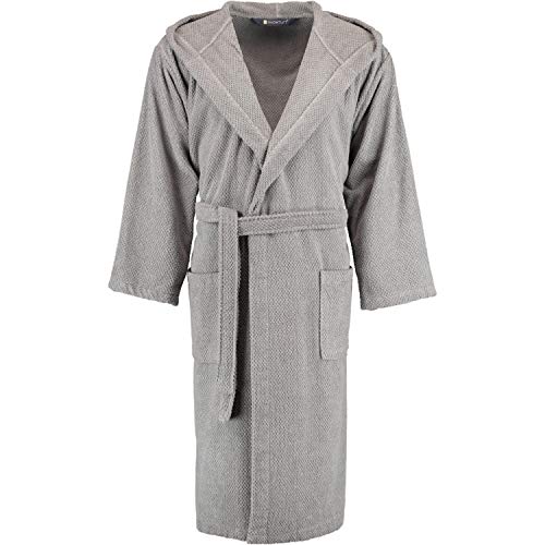 Rhomtuft Bademäntel unisex Kapuze Baronesse kiesel - 85 XL von Rhomtuft