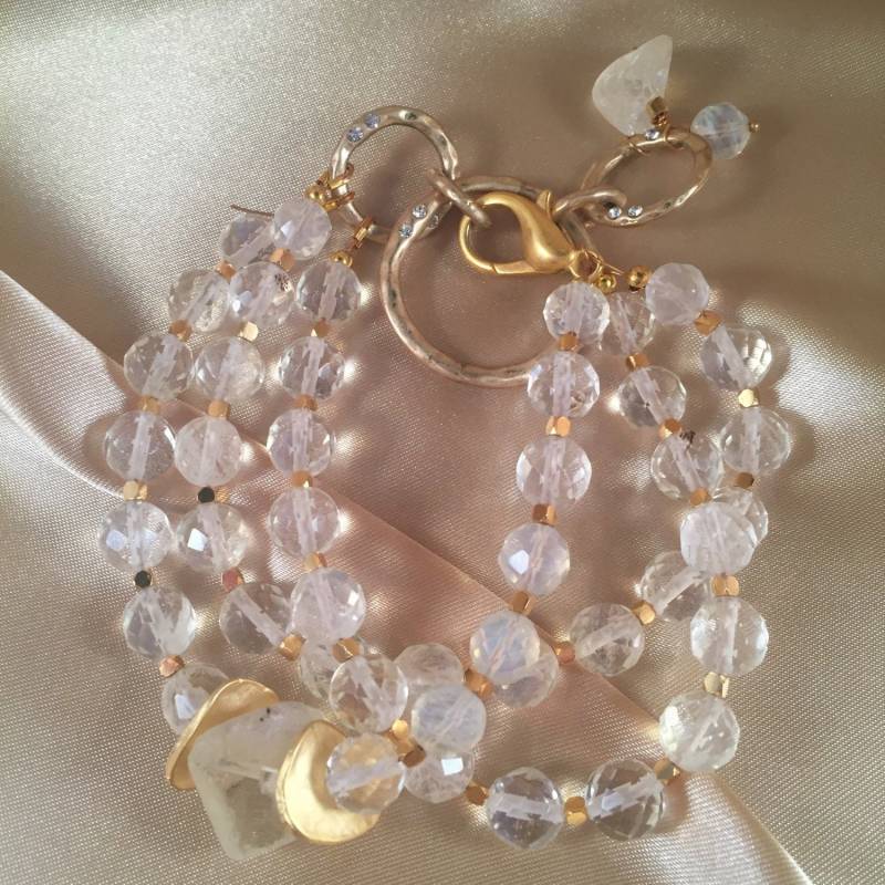 Citrin Armband, Ananas Quarz Edelstein Perlen, 14K Vintage Kette von RhondaBJeweled