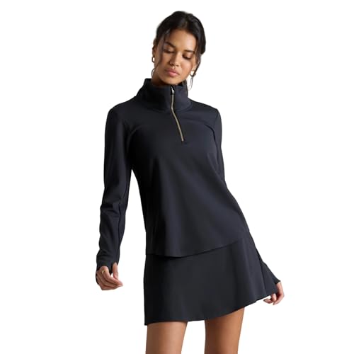 Rhone Course to Court Damen 1/4-Reißverschluss (Schwarz, M), Schwarz, M von Rhone