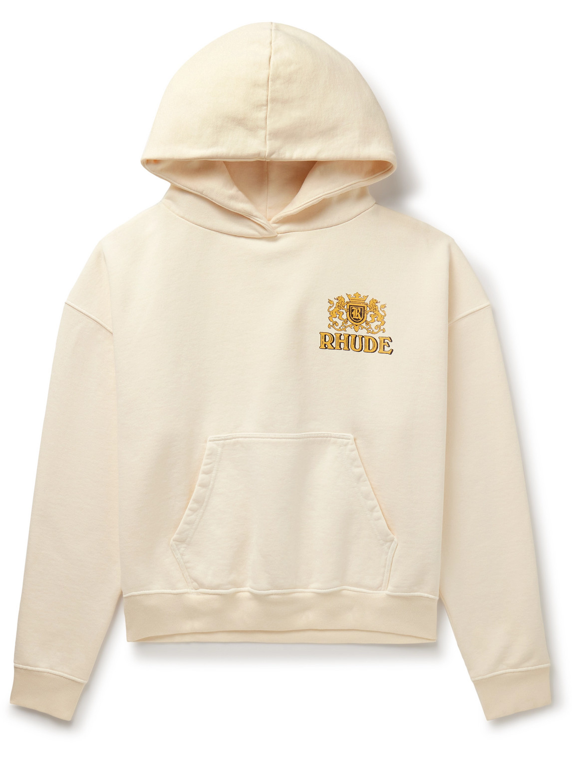 Rhude - Cresta Logo-Print Cotton-Jersey Hoodie - Men - Neutrals - XXL von Rhude