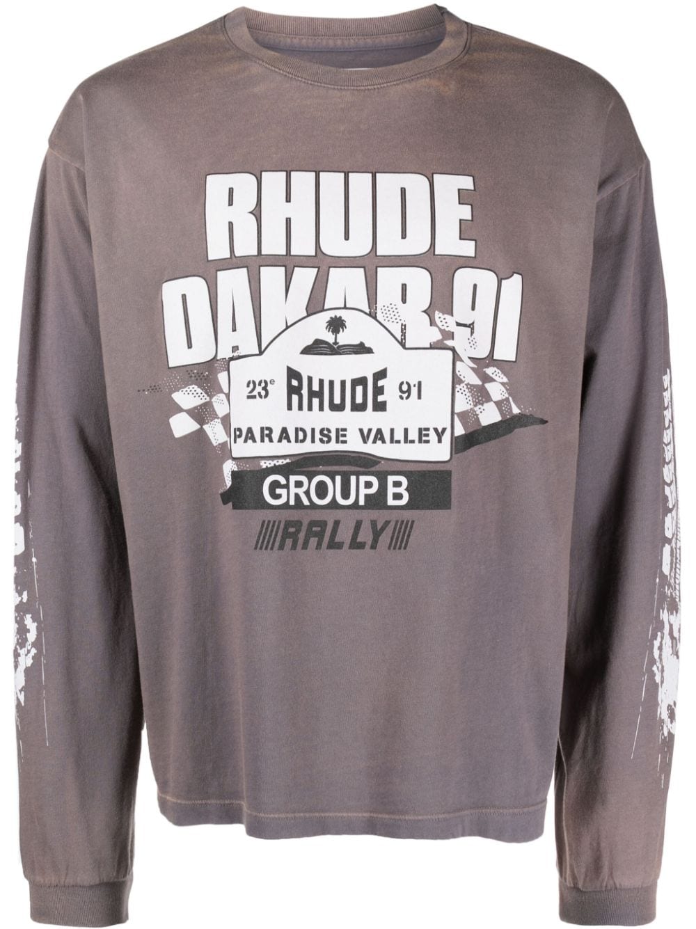 RHUDE Dakar 91 Langarmshirt - Grau von RHUDE