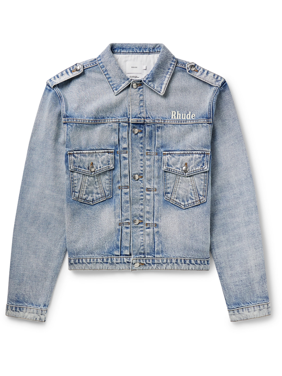 Rhude - Lamborghini Logo-Embroidered Denim Jacket - Men - Blue - XL von Rhude