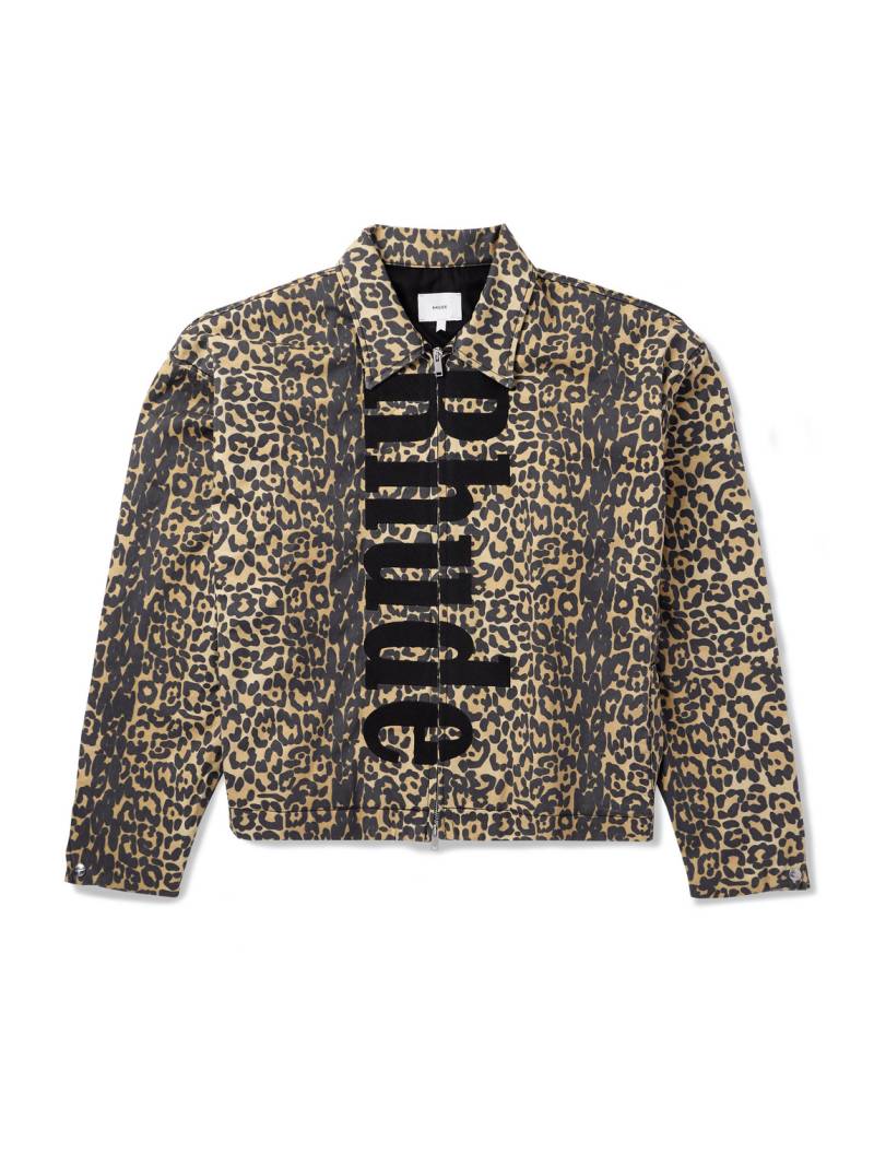 Rhude - Logo-Appliquéd Leopard-Print Cotton-Twill Bomber Jacket - Men - Animal print - S von Rhude