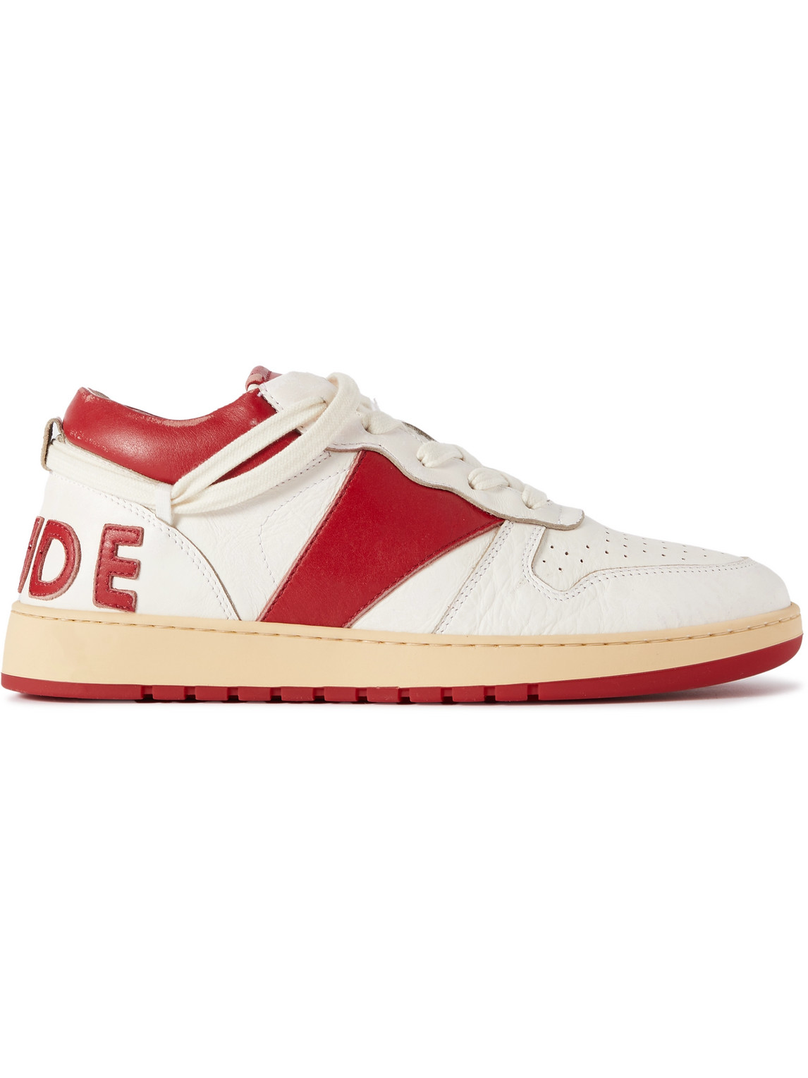Rhude - Rhecess Colour-Block Distressed Leather Sneakers - Men - White - US 11 von Rhude