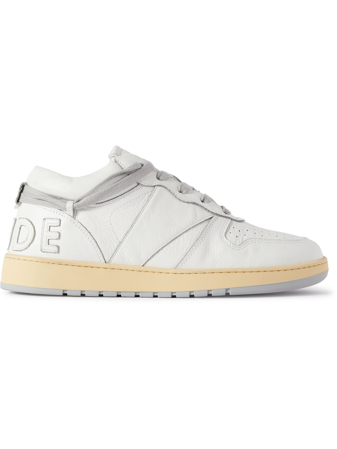 Rhude - Rhecess Distressed Leather Sneakers - Men - White - US 10 von Rhude