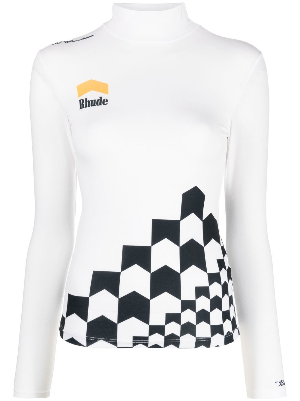 RHUDE Rollkragenpullover mit Logo-Print - Weiß von RHUDE