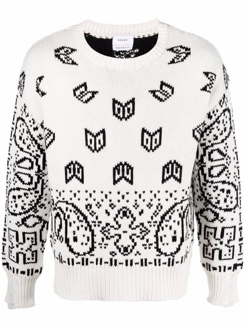 RHUDE Pullover mit Paisley-Print - Weiß von RHUDE