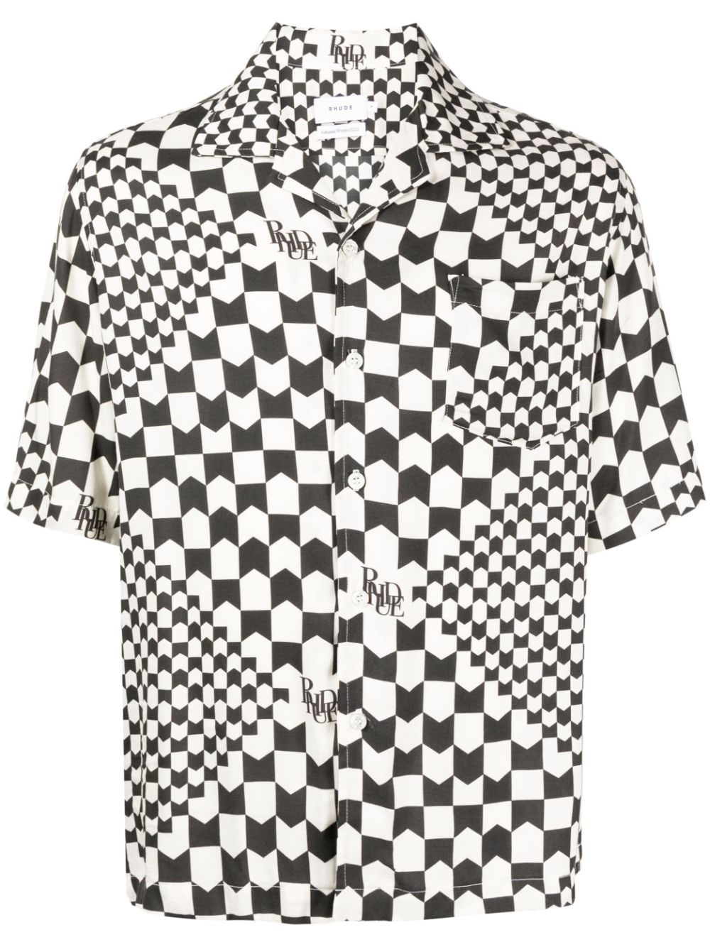 RHUDE Hemd mit geometrischem Print - Schwarz von RHUDE