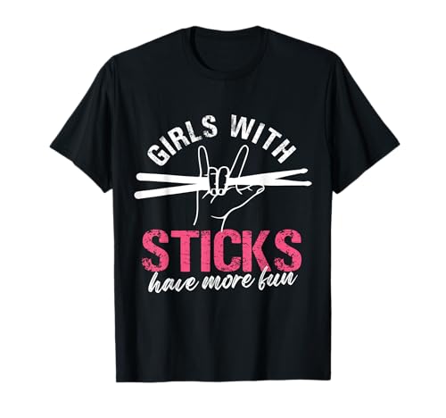 Lustiges Schlagzeugdesign für Mädchen mit Stöcken T-Shirt Lustiges Schlagzeugdesign für Mädchen mit Stöcken T-Shirt von Rhythm & Rock Vibes