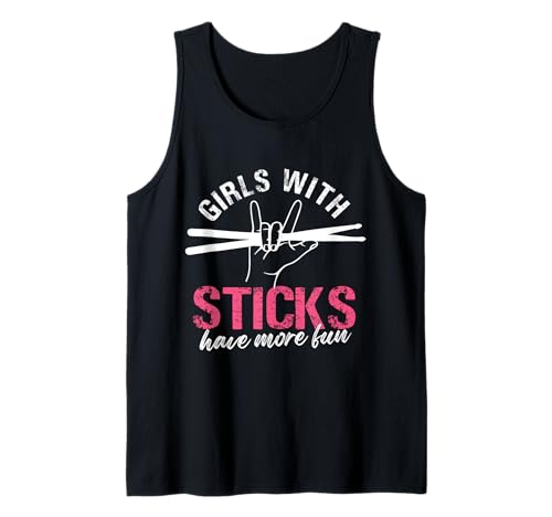 Lustiges Schlagzeugdesign für Mädchen mit Stöcken Tank Top Lustiges Schlagzeugdesign für Mädchen mit Stöcken Tank Top von Rhythm & Rock Vibes