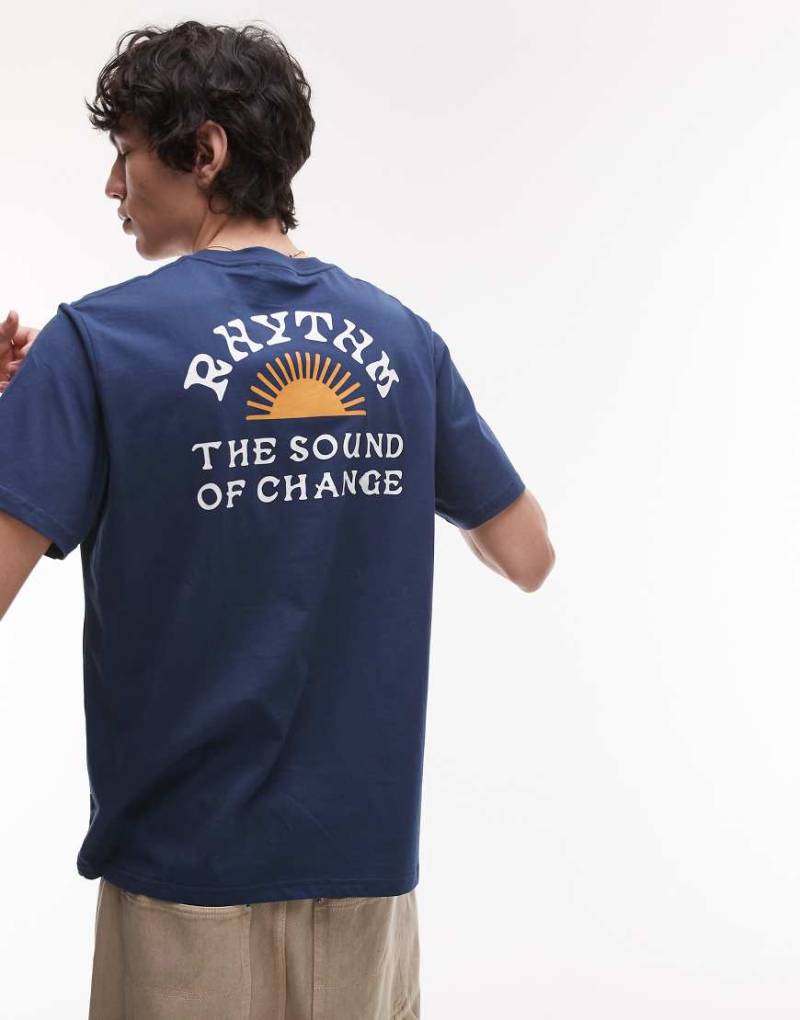 Rhythm - Awake - Kurzärmliges T-Shirt in Blau von Rhythm