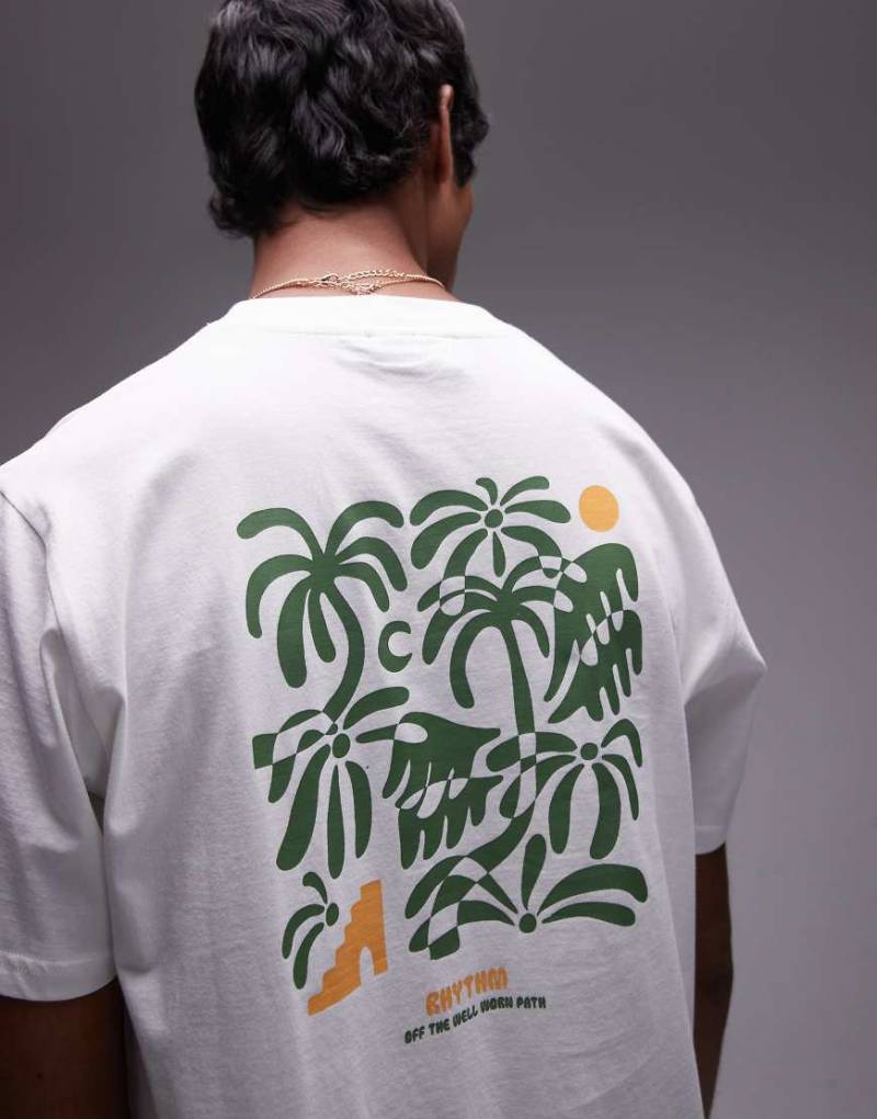 Rhythm - Kurzärmliges T-Shirt in Weiß mit Baum-Print von Rhythm
