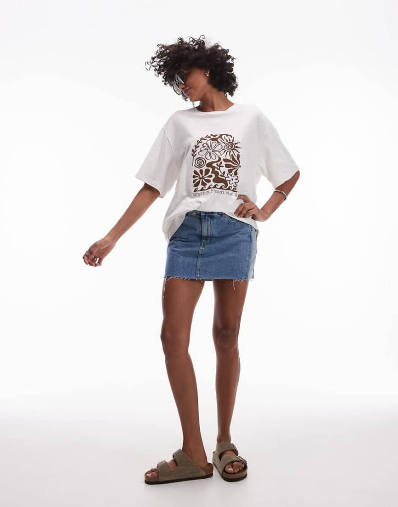 Rhythm - Oversize-T-Shirt in Weiß mit „Bloom Studio"-Print von Rhythm