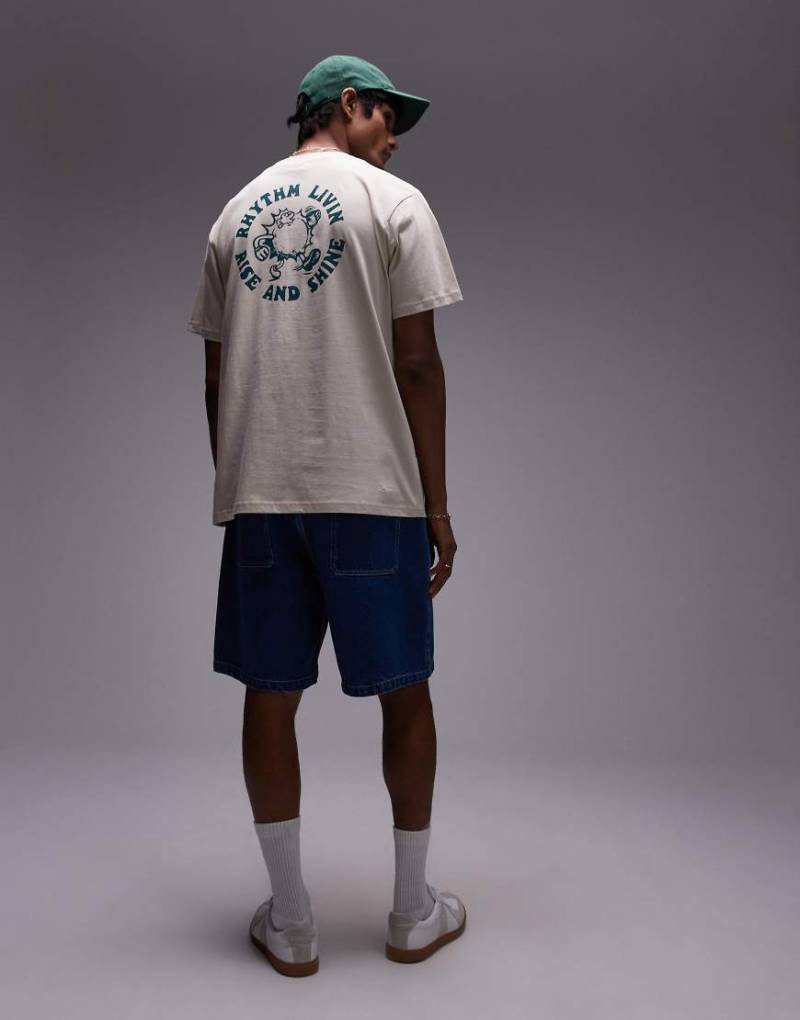 Rhythm - T-Shirt in Cremeweiß mit „Shine"-Print von Rhythm