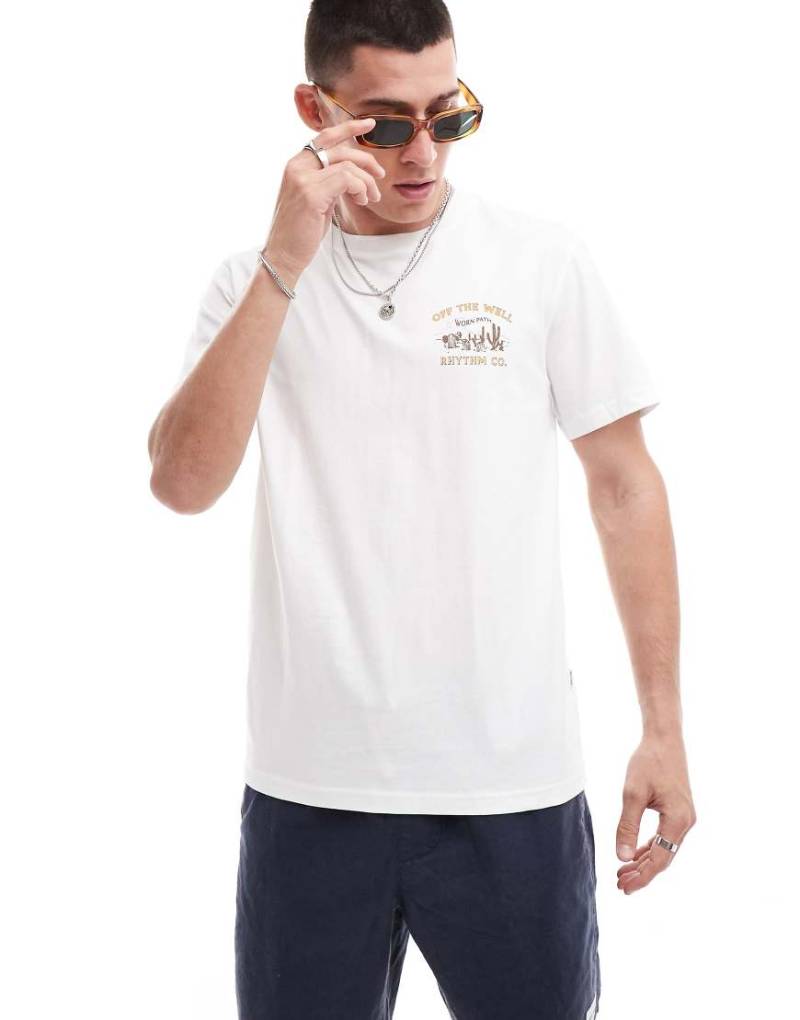 Rhythm - T-Shirt in Weiß mit „Worn Path"-Print von Rhythm