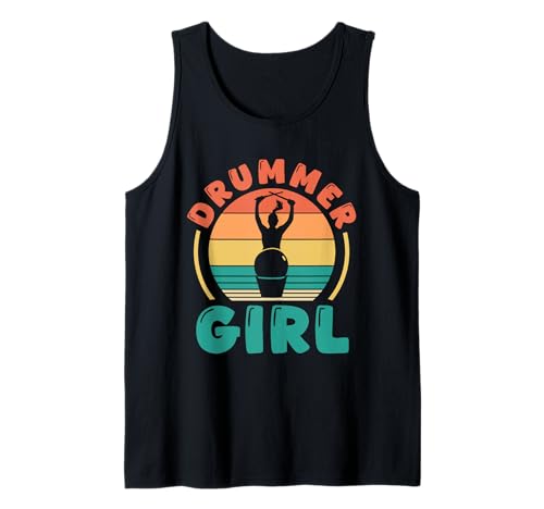 Retro-Drummer-Mädchen-Design Tank Top Retro-Drummer-Mädchen-Design Tank Top von Rhythmic Vibes