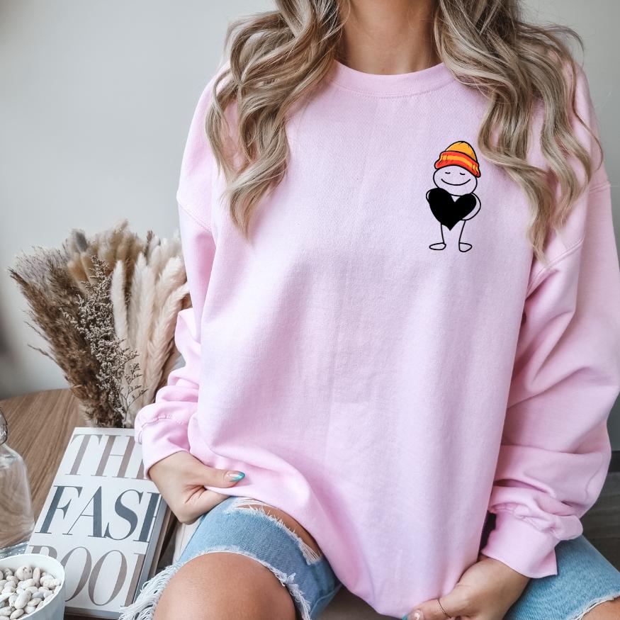 Herz Pullover, Lachendes Smiley, Komik, Smiley Sweatshirt Damen, Winter Pullover Valentinstag Geschenk, Geschenk Freundin von RiDanielleKreativ