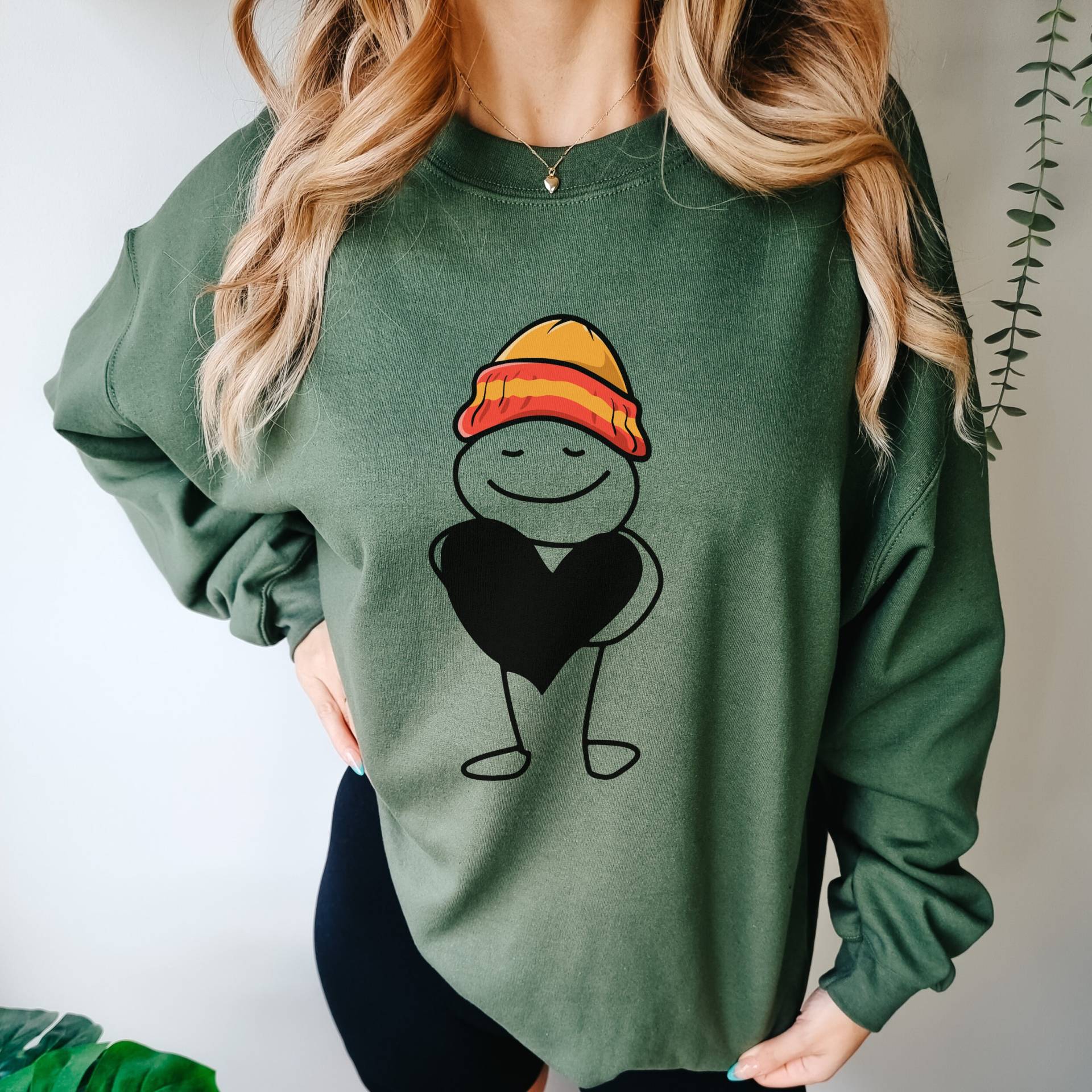Herz Pullover, Lachendes Smiley, Komik, Smiley Sweatshirt Damen, Winter Pullover Valentinstag Geschenk, Geschenk Freundin von RiDanielleKreativ