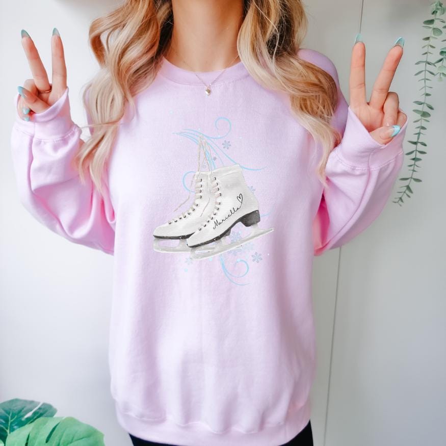 Outfit Zum Eislaufen, Schlittschuh Outfit, Sweatshirts Damen, Geschenk Frau, Winter Pullover, Sweater Beste Freundin von RiDanielleKreativ