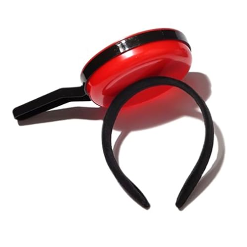 Pfannenförmiges Lustiges Stirnband, Hochsimulierte Damen-Kopfbedeckung, Lustiger Weiblicher Haarschmuck für Gesichtswasch-Make-up (Rot) von RiToEasysports