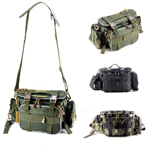 RiToEasysports Angreifer Tackle Bag Organizer Taillenbeutel Handtasche mit Abnehmbarem Teiler Mehrere Taschen für Angelzubehör Im Freien Angler (Armeegrün) von RiToEasysports