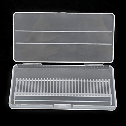 RiToEasysports Maniküre Nagelbohrer Bits Storage Box Wasserdichtes Haltbarer 30 Löcher Organizer für Manicuristen Plastik Transparent von RiToEasysports