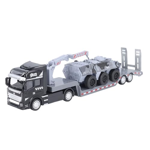 RiToEasysports Militär-Pritschenwagen-Modellspielzeug, Abnehmbares Design-Pritschenanhänger-Spielzeug aus Legierung mit Gepanzertem Auto für (Grey) von RiToEasysports