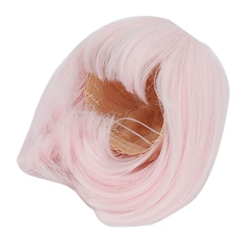 RiToEasysports Puppe Kurze Haar Perücke Lebensechtig Gerade Knalls Schulterlange Weiche Faser für 1/3 Bjd Puppenkleid DIY (PINK) von RiToEasysports