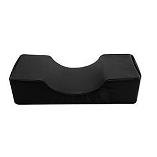 RiToEasysports U -Form Wimpernverlängerung Kissen Weiche Samt Ergonomische Unterstützung für Wimperntransplantationen Bequemes Schwarzes Kissen für Nacken -Seitentaschen für Vorräte und Werkzeuge von RiToEasysports