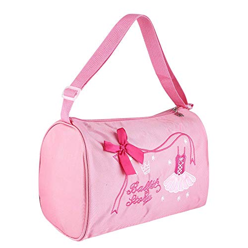 RiToEasysports Tasche Mädchen Einkaufstasche für Ballett Schwimmen tanzen Kinder bestickter Rucksack mit verstellbarem Riemen(27.00 * 16.00 * 20.00cm-Rosa) von RiToEasysports