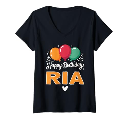 Damen Alles Gute zum Geburtstag Spruch Ria T-Shirt mit V-Ausschnitt Damen Alles Gute zum Geburtstag Spruch Ria T-Shirt mit V-Ausschnitt von Ria Name Spruch für Geburtstag