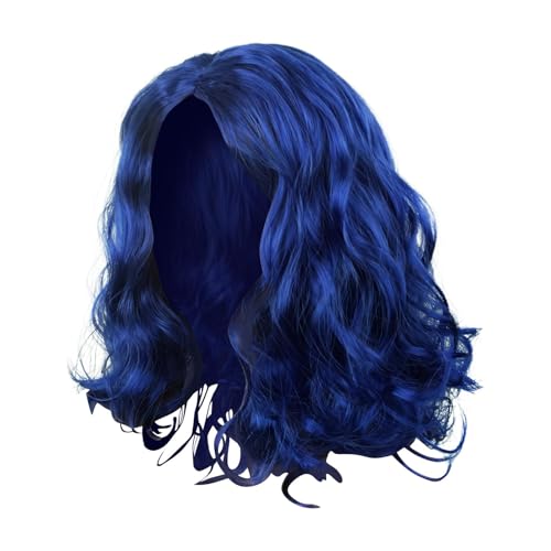 Anime Wig Set, Blue Wavy Curly Cosplay Wig, Synthetic Hair, 9.84 Inches Loose Shoulder-Length for Women and Girls, Ideal for Costumes, Parties, and Everyday Fun 200g von Riaisttd
