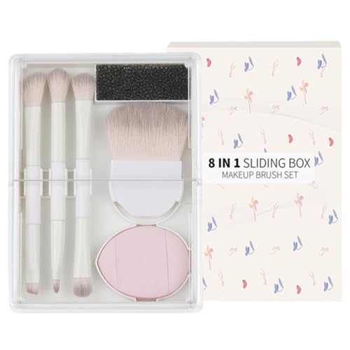Lidschattenpinsel, Weiche Reise Make-up Pinsel, 8 Stück Lidschatten Pinsel Set, Lidschatten Pinsel Set mit Aufbewahrungsbox, Tragbare Make-up Pinsel Set, Beauty Tools für Augen, Wangen und Lippen von Riaisttd
