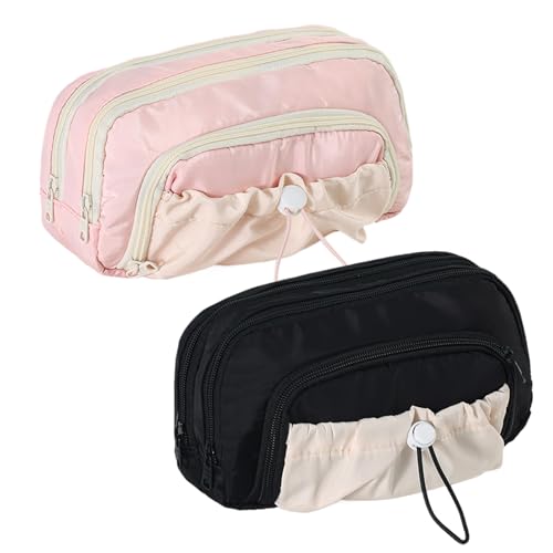 Riaisttd Large Pencil Case Organizer, High Capacity Stationery Holder, Double Zipper Storage, 9.05 Inches with Ruler Slot and Compartments, for Middle School College Teens Adults Girls Boys von Riaisttd