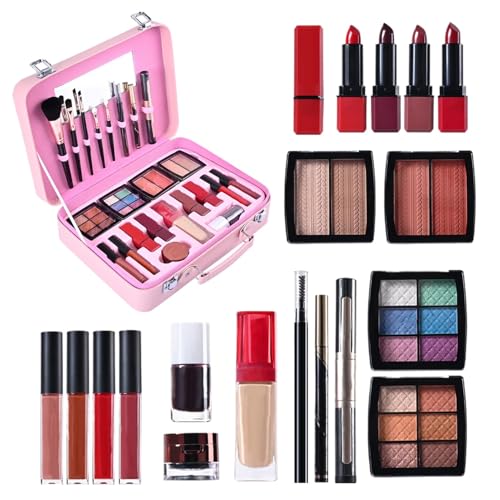 Teen Makeup Kit, Portable Cosmetic Set with Reusable Case, Long Lasting Waterproof Makeup Paletten, Dress Up Accessories for Travel, Skin Friendly, Wide Compatibility von Riaisttd