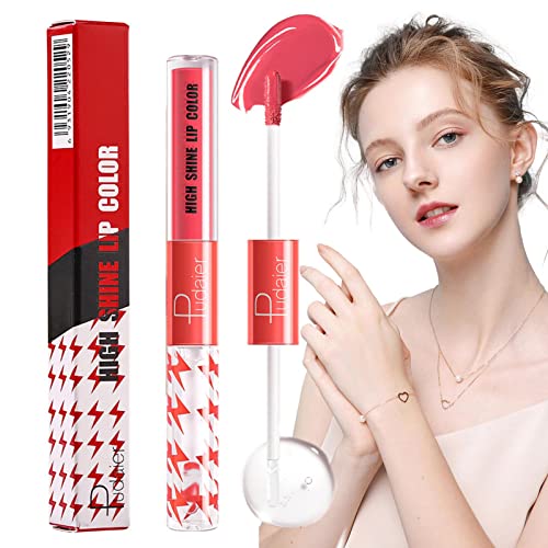 Doppelseitiger Lipgloss,Nicht klebriger, glänzender, feuchtigkeitsspendender kleiner Lipgloss - Feuchtigkeitsspendender Lippenstift mit hoher Farbwiedergabe für Mädchen und Frauen Rianpesn von Rianpesn