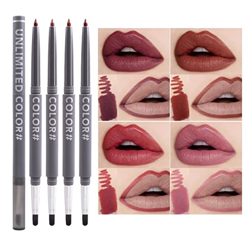 Doppelseitiger Lipliner,Non-Stick Cup Not Fade Velvety Lip Liner Pencil - Doppelkopf-Pigment-Lippenstift-Make-up-Geschenksets für Mädchen und Frauen Rianpesn von Rianpesn