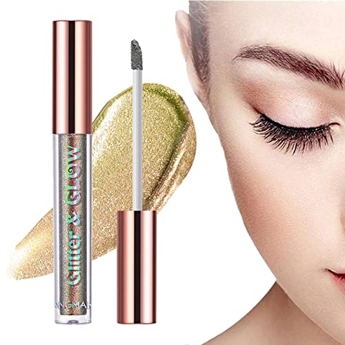 Flüssiger Glitzer-Lidschatten - Chameleon Liquid Glitter Lidschatten,-Augen-Make-up, brillanter Gel-Highlighter Shimmer Shadow erhellt das Augen-Make-up Rianpesn von Rianpesn