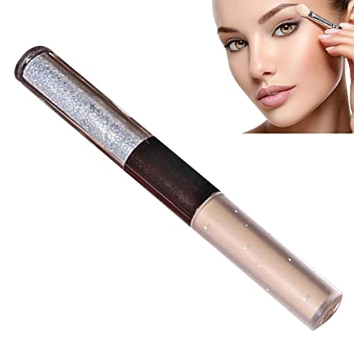 Flüssiger Lidschatten mit Schimmer - Double Head Gel-Lidschatten - Brown Eye Makeup, Brilliant Gel Highlighter Shimmer Shadow Hellt das Augen-Make-up auf Rianpesn von Rianpesn