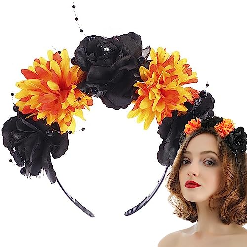 Halloween Blumen Stirnband | Blumen-Haarreif für Damen mit Spinne | Neuartiges Halloween-Cosplay-Haarzubehör für Maskerade, Bühnenkostüme, Party Rianpesn von Rianpesn