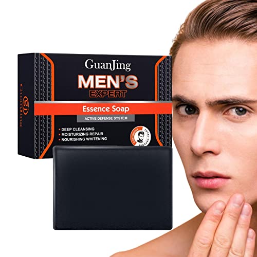 Kohle-Gesichtsseife - Seife für Männer | Kohleschwarzer Seifenriegel, dichter Schaum für Akne, Gesicht, Körper, Männer mit fettiger Haut Rianpesn von Rianpesn